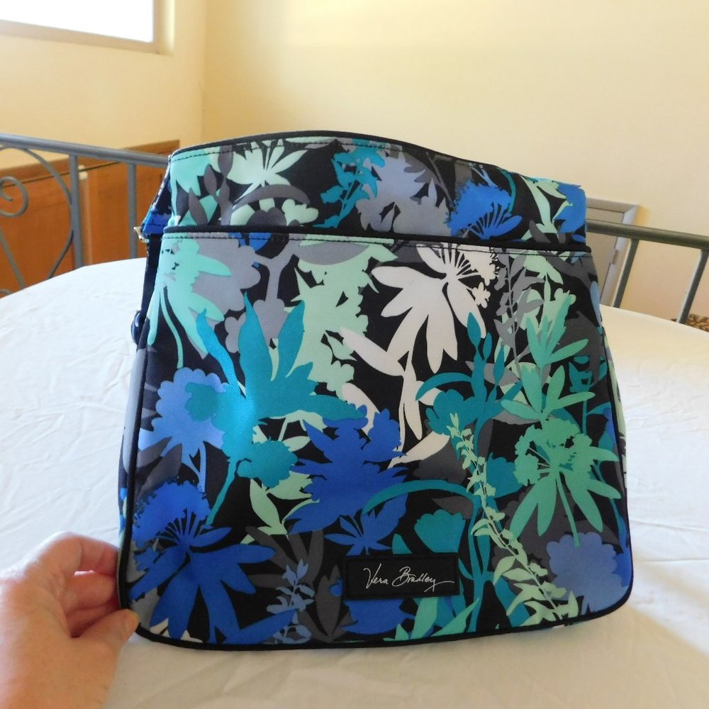 Vera Bradley Blue Floral Poly Canvas Crossbody